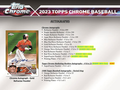 2023 Topps Chrome Baseball Hobby Jumbo Box - Columbia Hobby - Sports Card Boxes - Toploaders - Card Savers