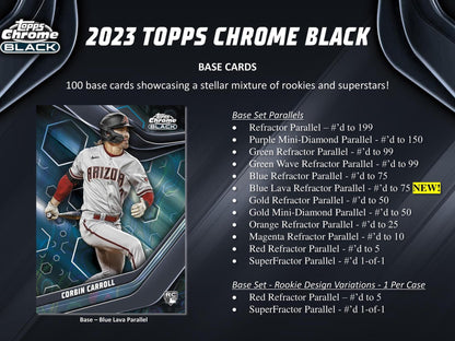 2023 Topps Chrome Black Baseball Hobby Box - Columbia Hobby - Sports Card Boxes - Toploaders - Card Savers