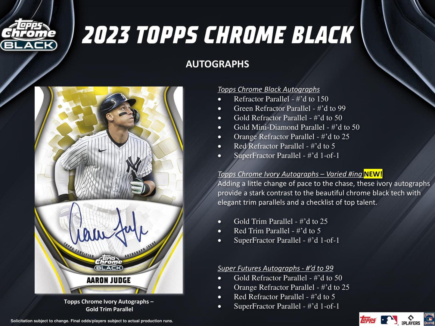 2023 Topps Chrome Black Baseball Hobby Box - Columbia Hobby - Sports Card Boxes - Toploaders - Card Savers