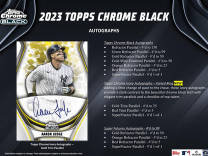 2023 Topps Chrome Black Baseball Hobby Box - Columbia Hobby - Sports Card Boxes - Toploaders - Card Savers