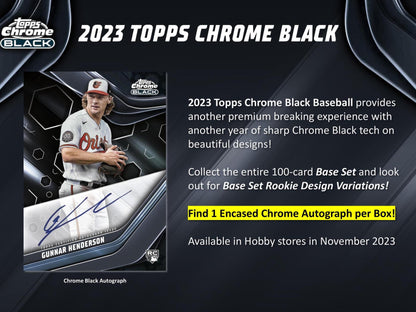 2023 Topps Chrome Black Baseball Hobby Box - Columbia Hobby - Sports Card Boxes - Toploaders - Card Savers