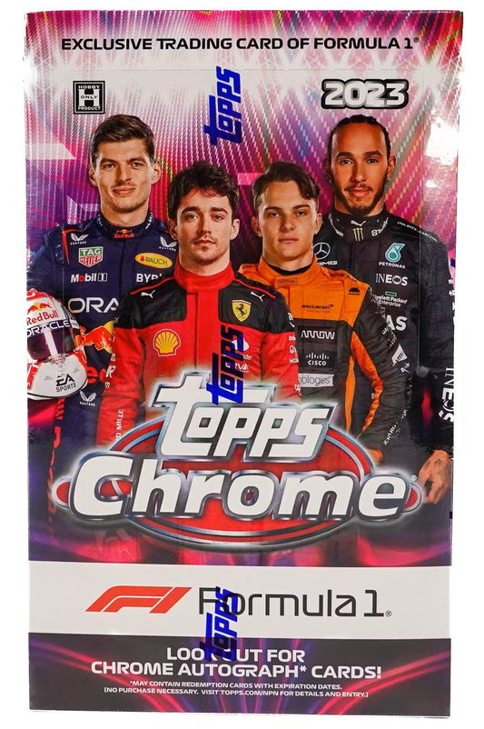 2023 Topps Chrome F1 Formula 1 Racing Hobby Box - Columbia Hobby - Sports Card Boxes - Toploaders - Card Savers