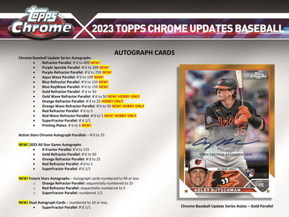 2023 Topps Chrome Update Series Baseball Hobby Box - Columbia Hobby - Sports Card Boxes - Toploaders - Card Savers