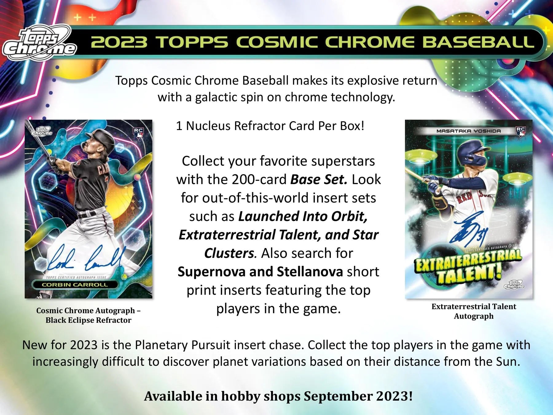 2023 Topps Cosmic Chrome Baseball Hobby Box - Columbia Hobby - Sports Card Boxes - Toploaders - Card Savers