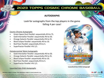 2023 Topps Cosmic Chrome Baseball Hobby Box - Columbia Hobby - Sports Card Boxes - Toploaders - Card Savers