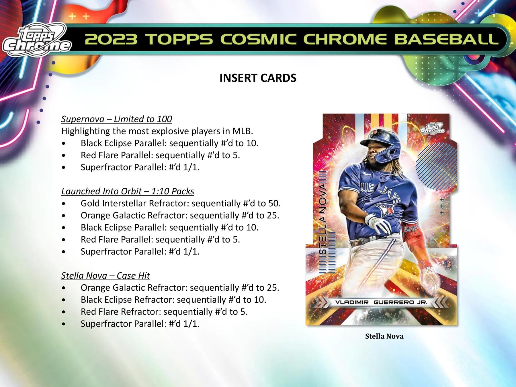 2023 Topps Cosmic Chrome Baseball Hobby Box - Columbia Hobby - Sports Card Boxes - Toploaders - Card Savers