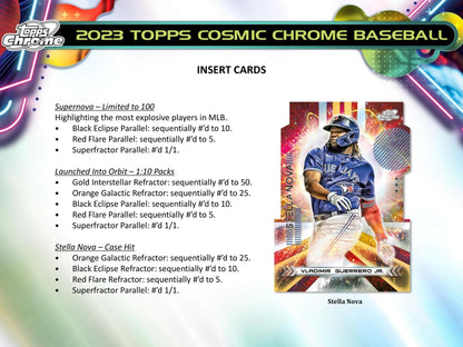 2023 Topps Cosmic Chrome Baseball Hobby Box - Columbia Hobby - Sports Card Boxes - Toploaders - Card Savers