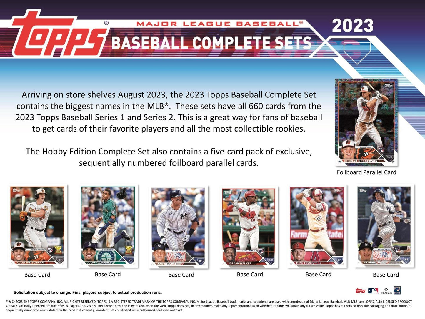 2023 Topps Factory Set Baseball Hobby - Columbia Hobby - Sports Card Boxes - Toploaders - Card Savers