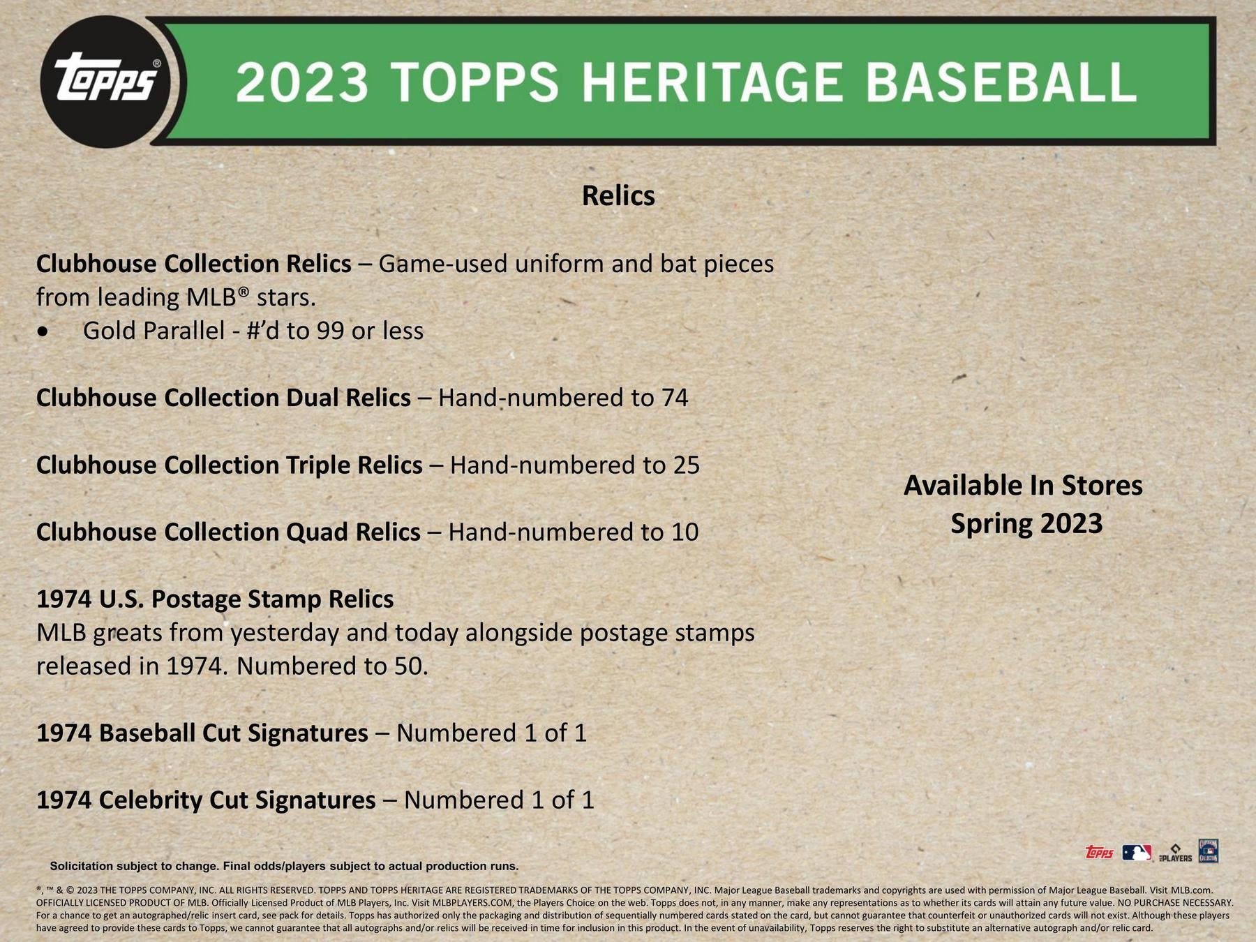 2023 Topps Heritage Baseball Blaster Box - Columbia Hobby - Sports Card Boxes - Toploaders - Card Savers