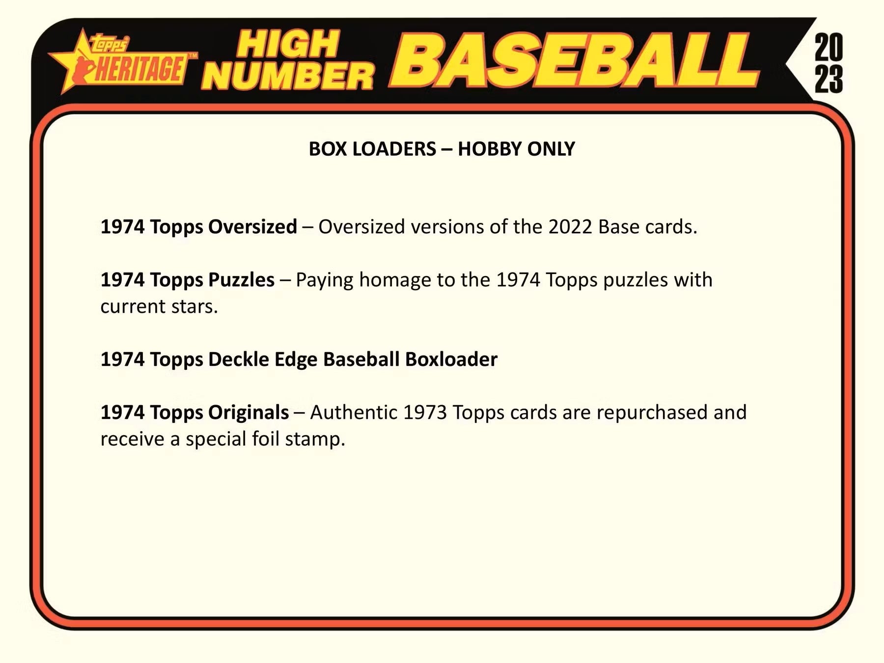 2023 Topps Heritage High Number Baseball Hobby Box - Columbia Hobby - Sports Card Boxes - Toploaders - Card Savers