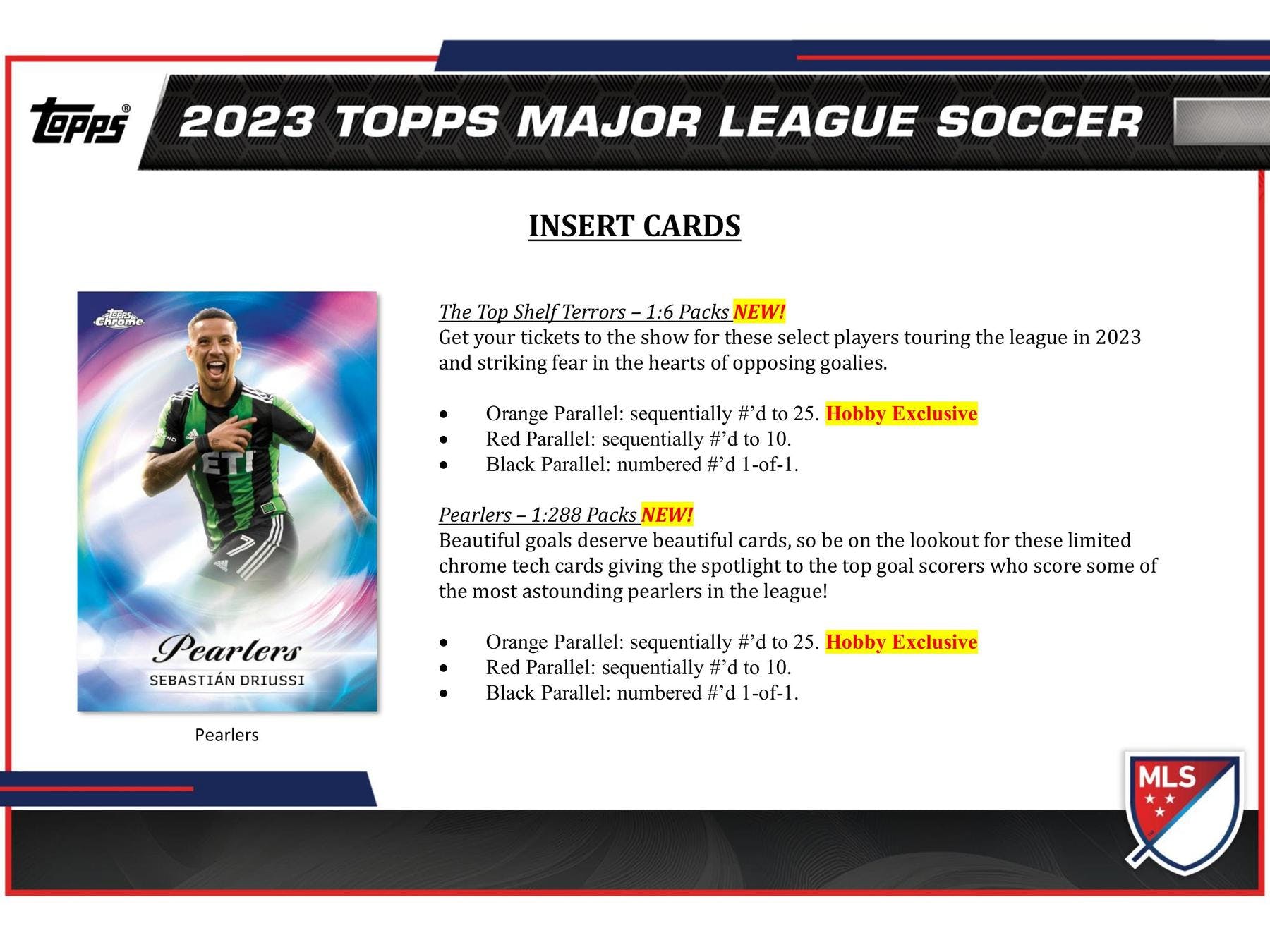 2023 Topps MLS Major League Soccer Hobby Box - Columbia Hobby - Sports Card Boxes - Toploaders - Card Savers
