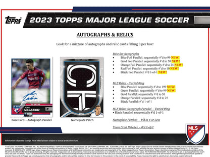 2023 Topps MLS Major League Soccer Hobby Box - Columbia Hobby - Sports Card Boxes - Toploaders - Card Savers