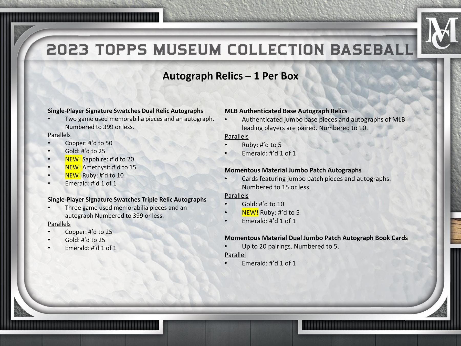 2023 Topps Museum Collection Baseball Hobby Box - Columbia Hobby - Sports Card Boxes - Toploaders - Card Savers