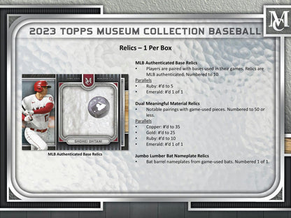 2023 Topps Museum Collection Baseball Hobby Box - Columbia Hobby - Sports Card Boxes - Toploaders - Card Savers