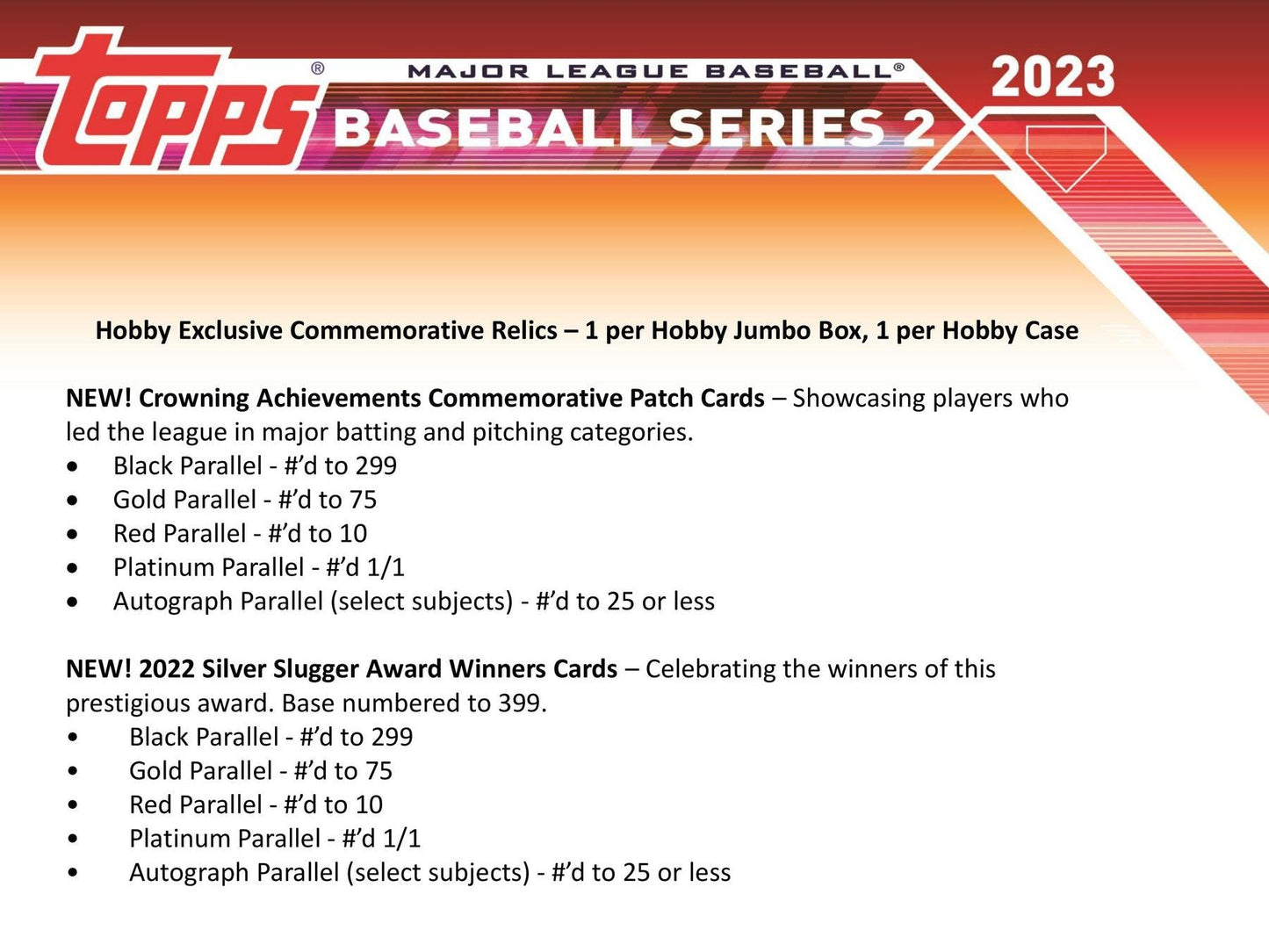2023 Topps Series 2 Baseball Hobby Jumbo Box - Columbia Hobby - Sports Card Boxes - Toploaders - Card Savers