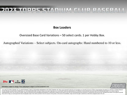 2023 Topps Stadium Club Baseball Hobby Box - Columbia Hobby - Sports Card Boxes - Toploaders - Card Savers