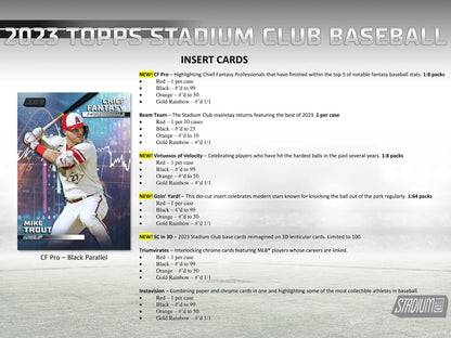 2023 Topps Stadium Club Baseball Hobby Box - Columbia Hobby - Sports Card Boxes - Toploaders - Card Savers