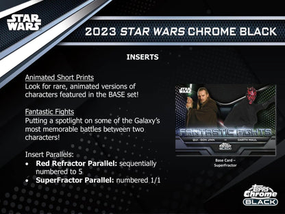 2023 Topps Star Wars Chrome Black Hobby Box - Columbia Hobby - Sports Card Boxes - Toploaders - Card Savers