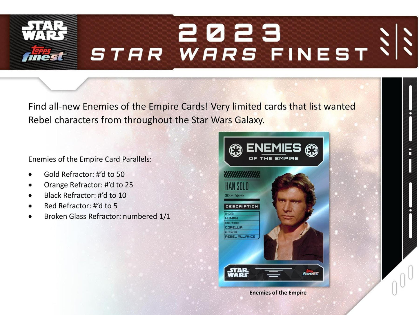 2023 Topps Star Wars Finest Hobby Box - Columbia Hobby - Sports Card Boxes - Toploaders - Card Savers