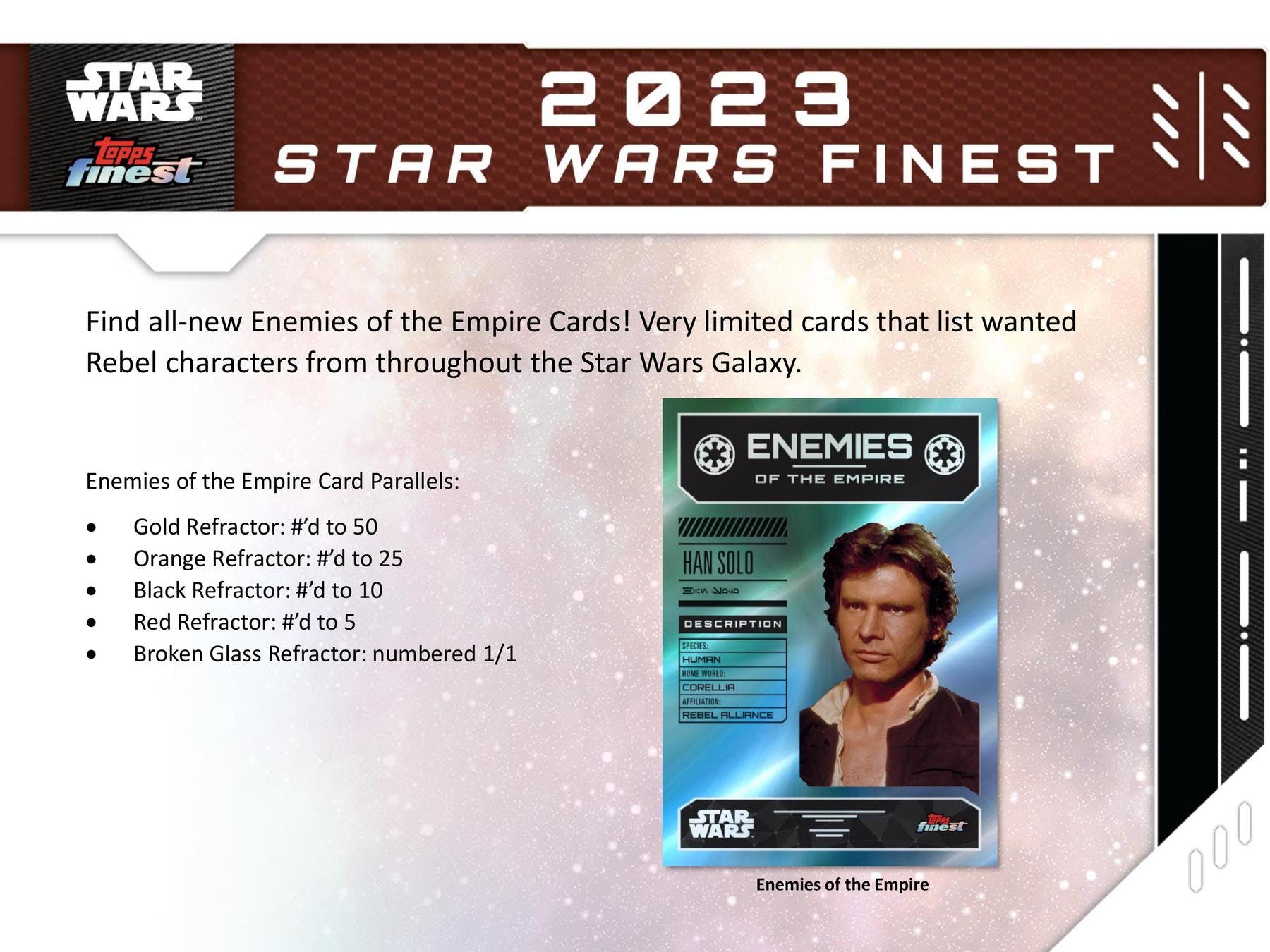 2023 Topps Star Wars Finest Hobby Box - Columbia Hobby - Sports Card Boxes - Toploaders - Card Savers