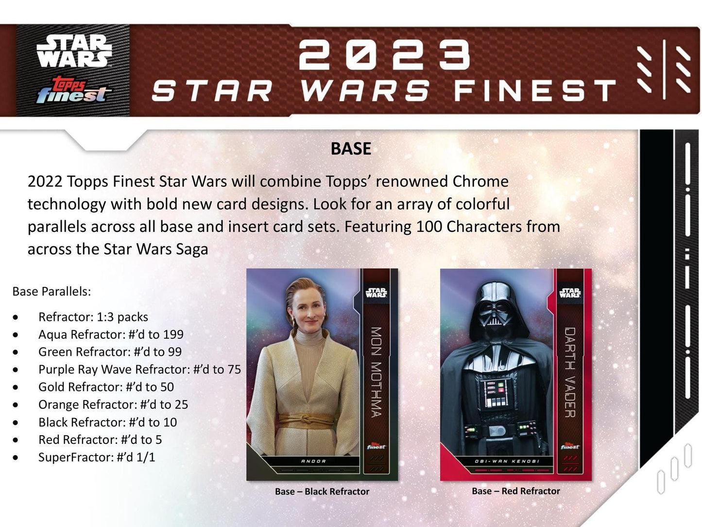 2023 Topps Star Wars Finest Hobby Box - Columbia Hobby - Sports Card Boxes - Toploaders - Card Savers