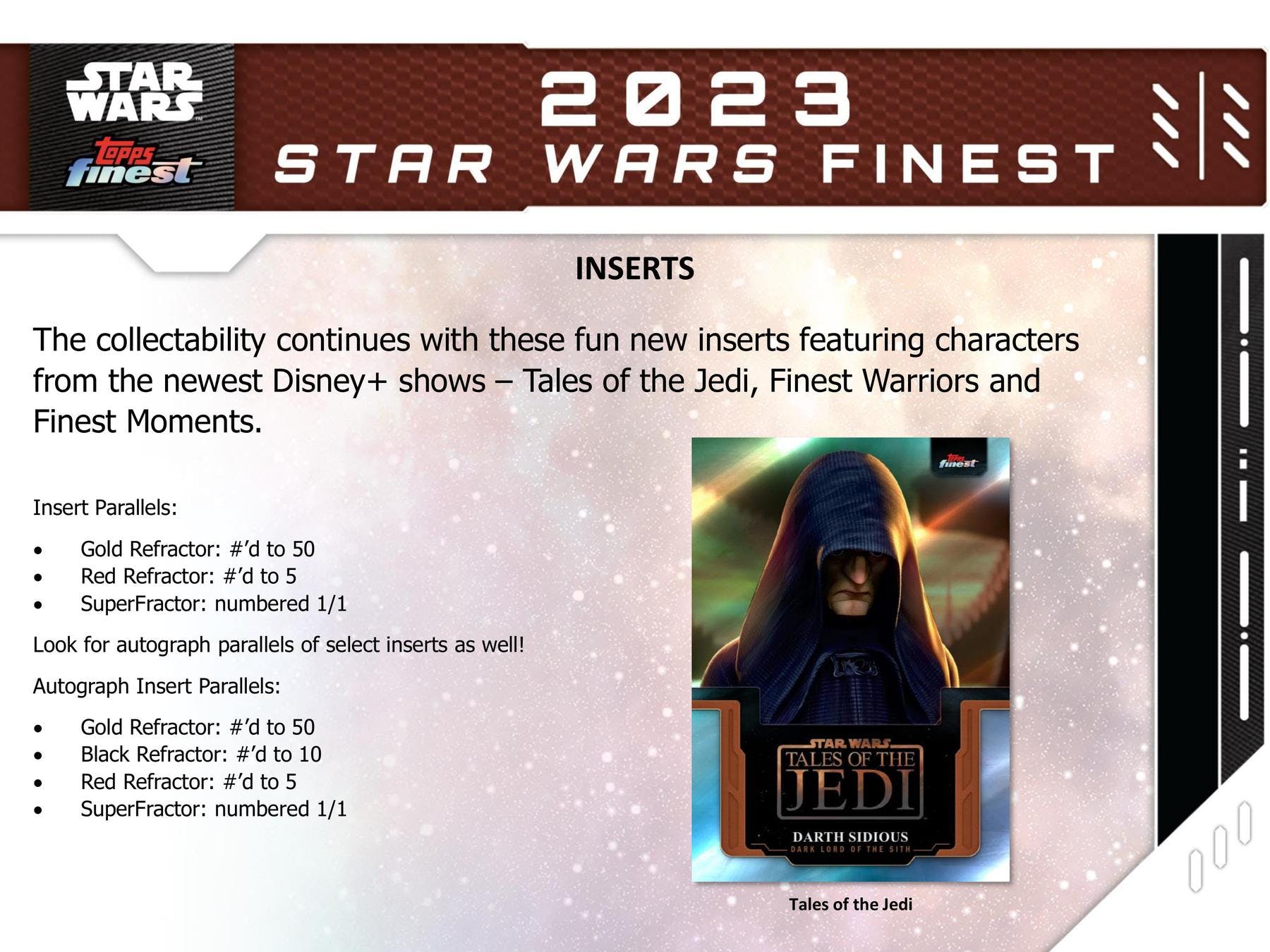 2023 Topps Star Wars Finest Hobby Box - Columbia Hobby - Sports Card Boxes - Toploaders - Card Savers
