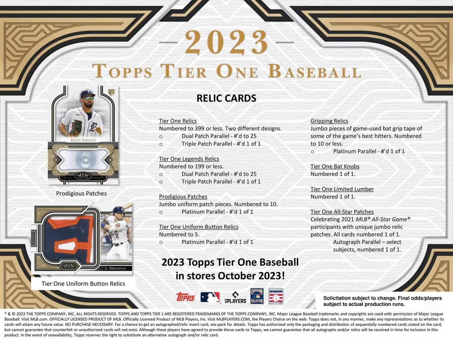 2023 Topps Tier One Baseball Hobby Box - Columbia Hobby - Sports Card Boxes - Toploaders - Card Savers