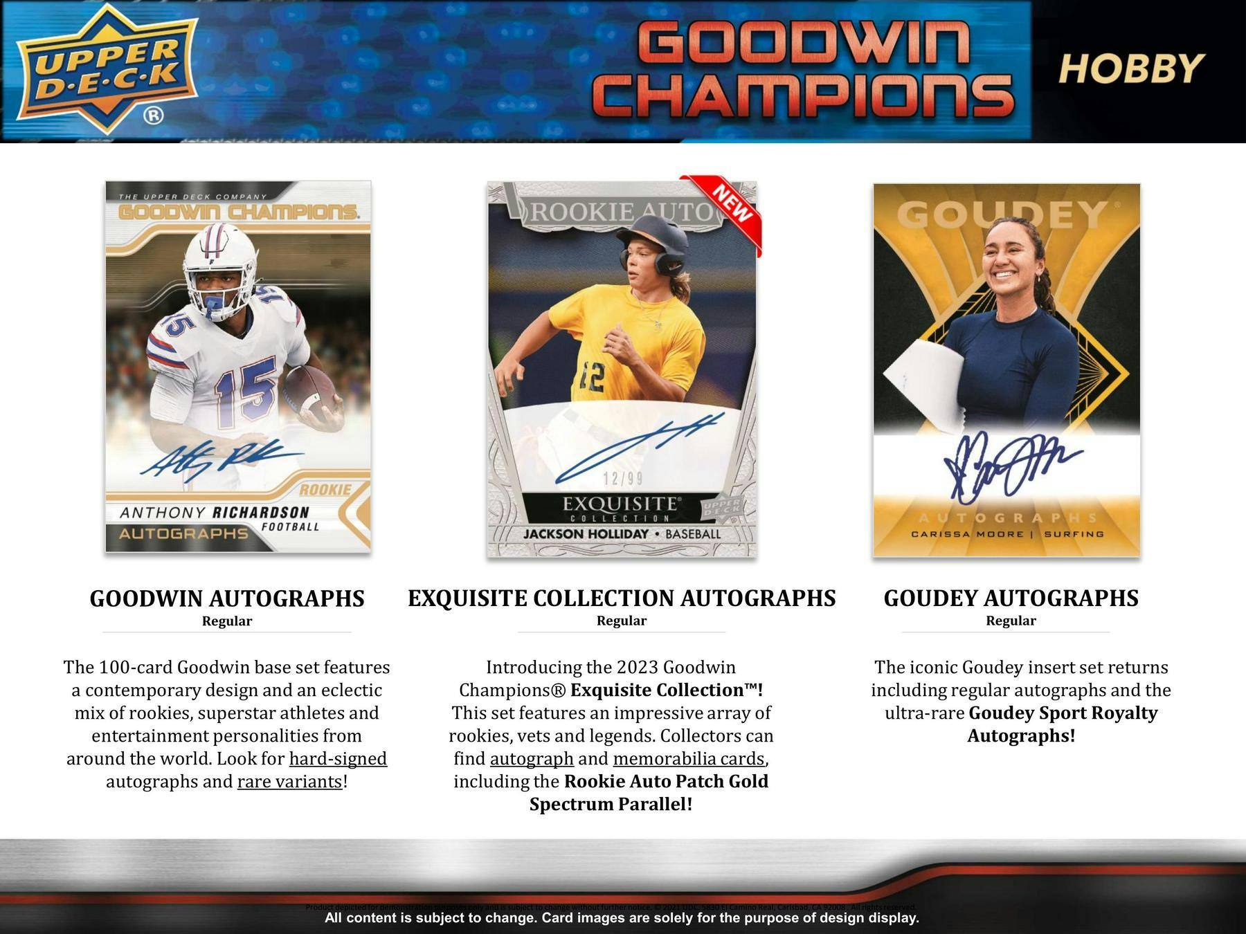 2023 Upper Deck Goodwin Champions Hobby Box | Columbia Sports Cards - Columbia Hobby - Sports Card Boxes - Toploaders - Card Savers