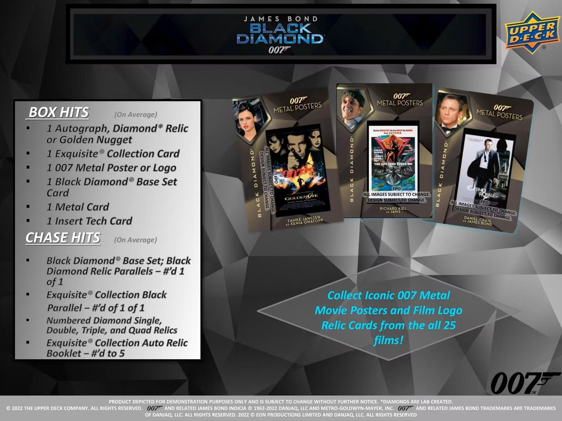 2023 Upper Deck James Bond 007 Black Diamond Trading Cards Hobby Box - Columbia Hobby - Sports Card Boxes - Toploaders - Card Savers