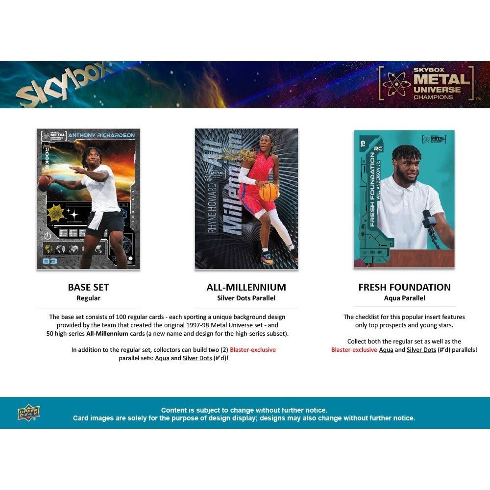 2023 Upper Deck Skybox Metal Universe Champions Blaster - Columbia Hobby - Sports Card Boxes - Toploaders - Card Savers