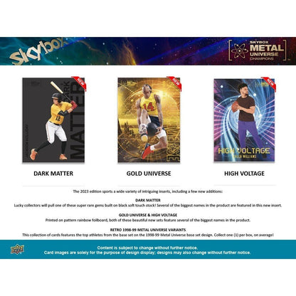 2023 Upper Deck Skybox Metal Universe Champions Blaster - Columbia Hobby - Sports Card Boxes - Toploaders - Card Savers