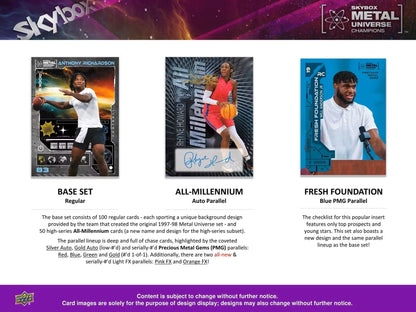 2023 Upper Deck Skybox Metal Universe Champions Hobby Box - Columbia Hobby - Sports Card Boxes - Toploaders - Card Savers