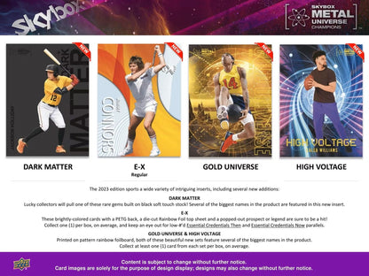 2023 Upper Deck Skybox Metal Universe Champions Hobby Box - Columbia Hobby - Sports Card Boxes - Toploaders - Card Savers