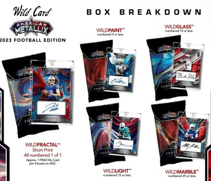 2023 Wild Card American Metallix Football Hobby Box - Columbia Hobby - Sports Card Boxes - Toploaders - Card Savers