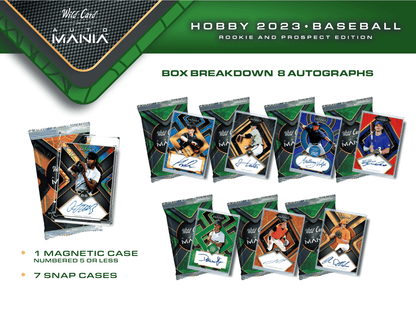 2023 Wild Card Auto Mania Rookie & Prospect Edition Baseball Hobby Box - Columbia Hobby - Sports Card Boxes - Toploaders - Card Savers