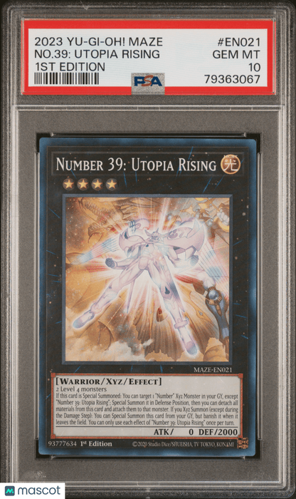 2023 Yu - Gi - Oh! Maze Of Memories No. 39: Utopia Rising EN021 1ST Edition PSA 10 - Columbia Hobby - Sports Card Boxes - Toploaders - Card Savers