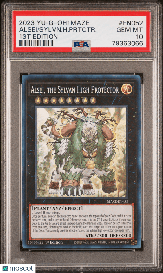 2023 Yu - Gi - Oh! Maze Of Memories Sylvn High Prortector Alsei EN052 1ST PSA 10 - Columbia Hobby - Sports Card Boxes - Toploaders - Card Savers