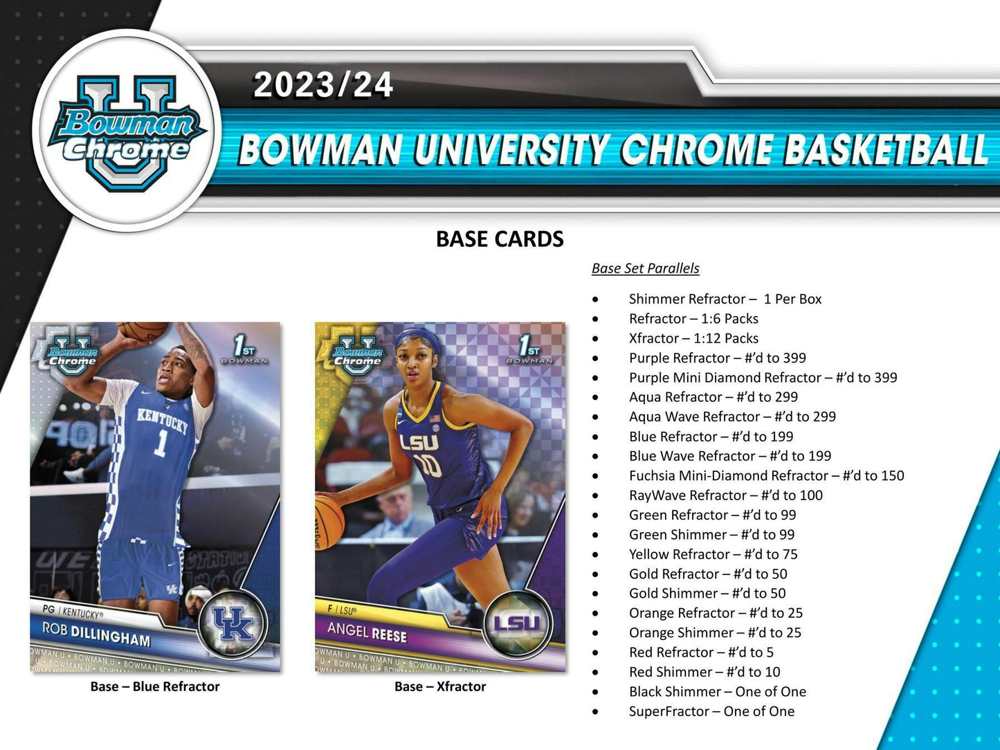 2023/24 Bowman University Chrome Basketball Hobby Box - Columbia Hobby - Sports Card Boxes - Toploaders - Card Savers
