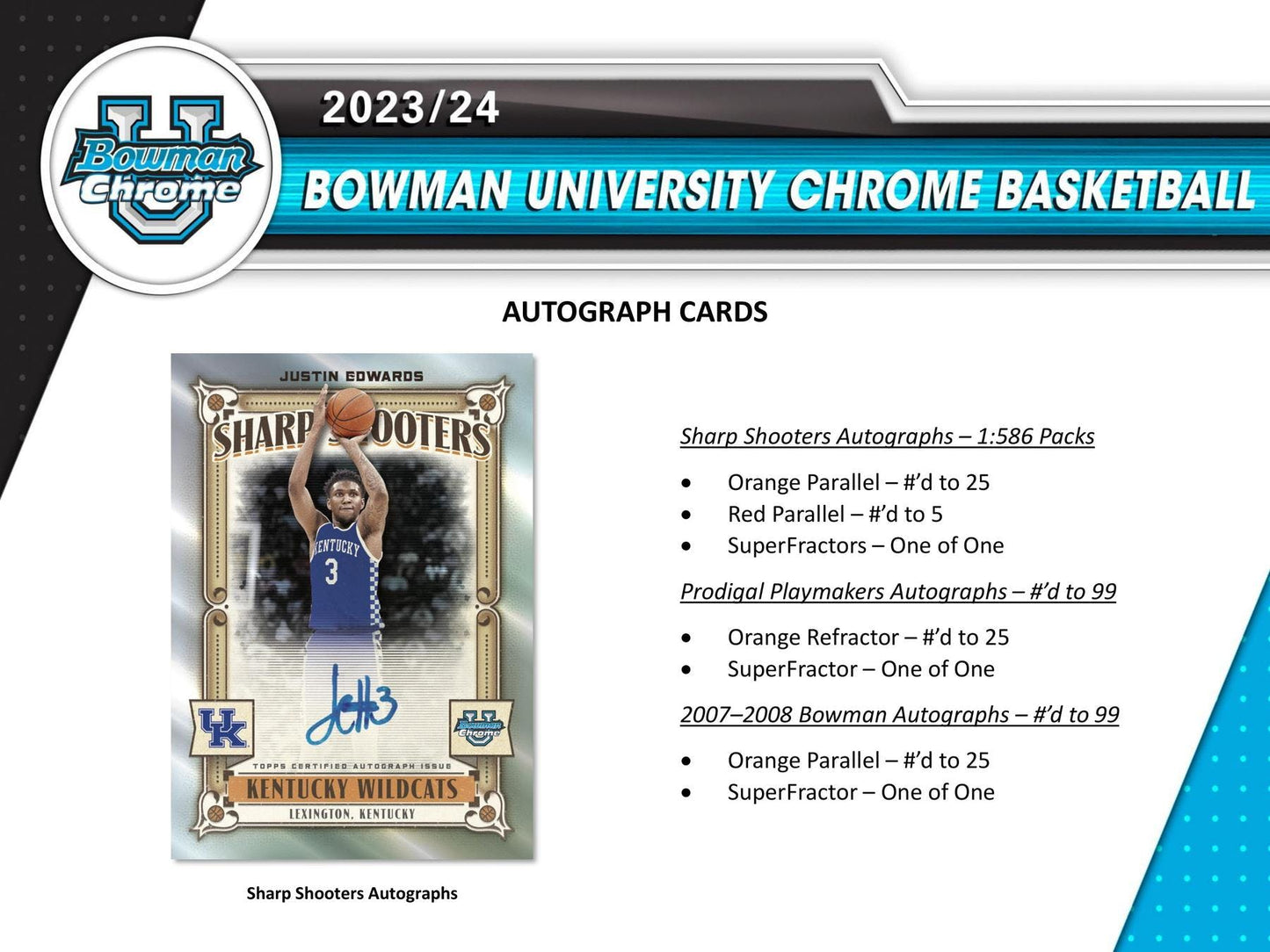 2023/24 Bowman University Chrome Basketball Hobby Box - Columbia Hobby - Sports Card Boxes - Toploaders - Card Savers