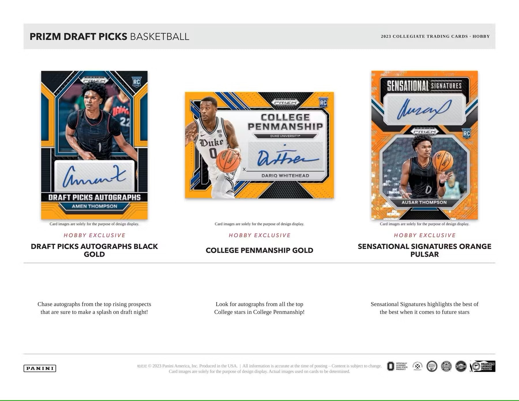 2023/24 Panini Prizm Draft Picks Basketball Hobby Box - Columbia Hobby - Sports Card Boxes - Toploaders - Card Savers