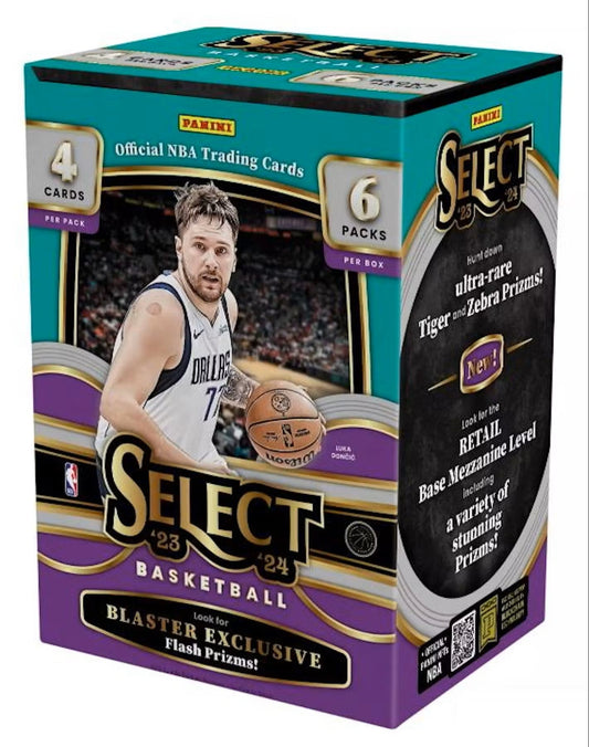 2023/24 Panini Select Basketball 6 - Pack Blaster Box (Flash Prizms) - Columbia Hobby - Sports Card Boxes - Toploaders - Card Savers
