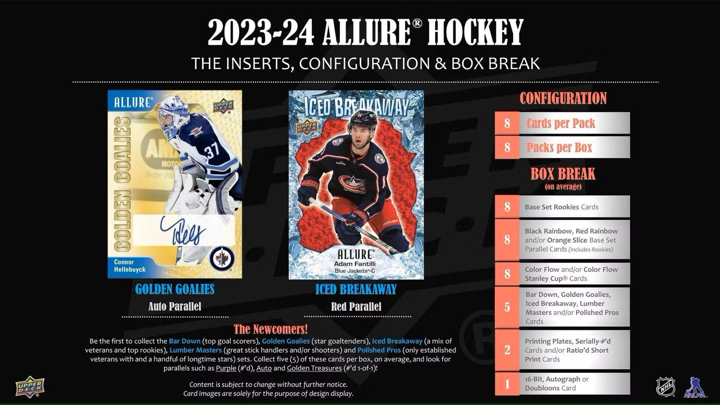 2023/24 Upper Deck Allure Hockey Hobby Box | Columbia Sports Cards - Columbia Hobby - Sports Card Boxes - Toploaders - Card Savers