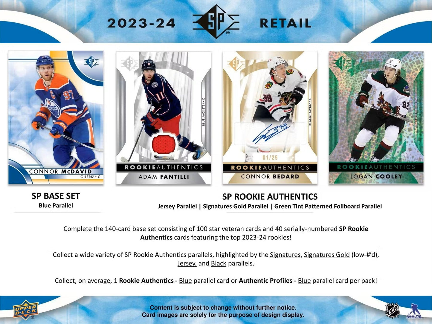 2023/24 Upper Deck SP Hockey 8 - Pack Blaster Box - Columbia Hobby - Sports Card Boxes - Toploaders - Card Savers