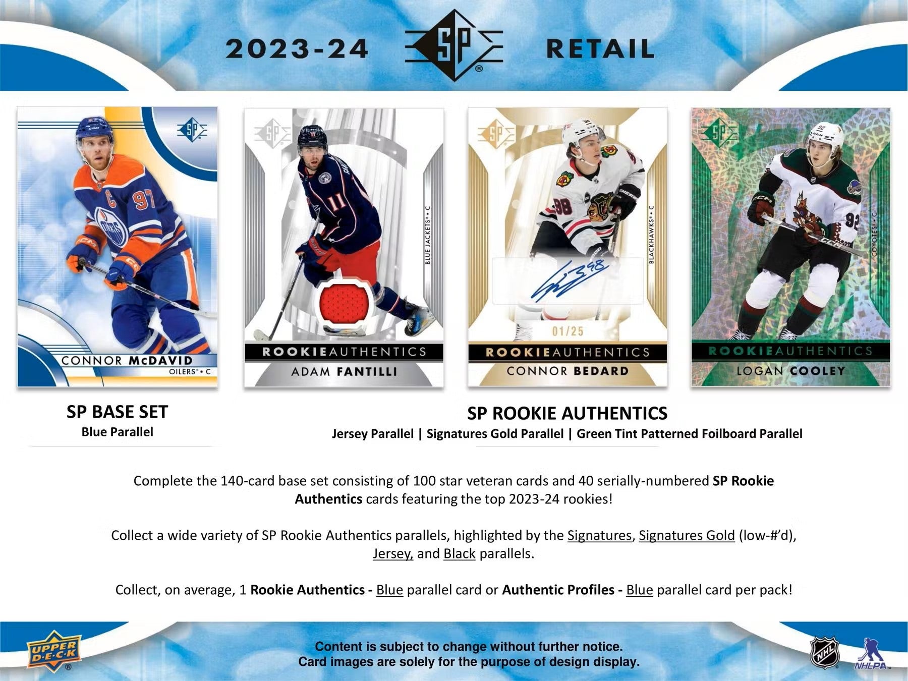 2023/24 Upper Deck SP Hockey 8 - Pack Blaster Box - Columbia Hobby - Sports Card Boxes - Toploaders - Card Savers