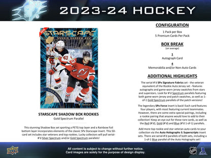 2023/24 Upper Deck SPx Hockey Hobby Box - Columbia Hobby - Sports Card Boxes - Toploaders - Card Savers