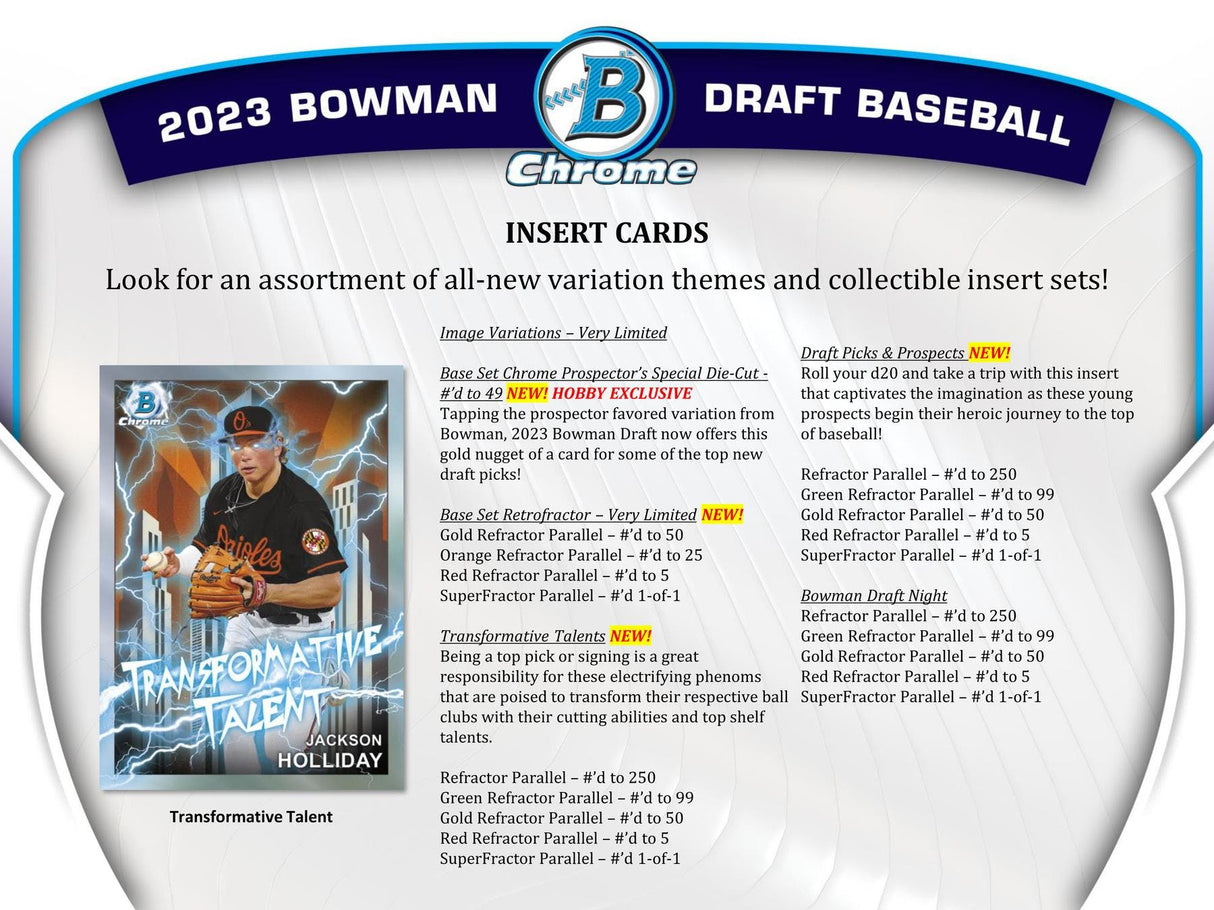 2023 Bowman Draft Baseball Hobby Jumbo Box