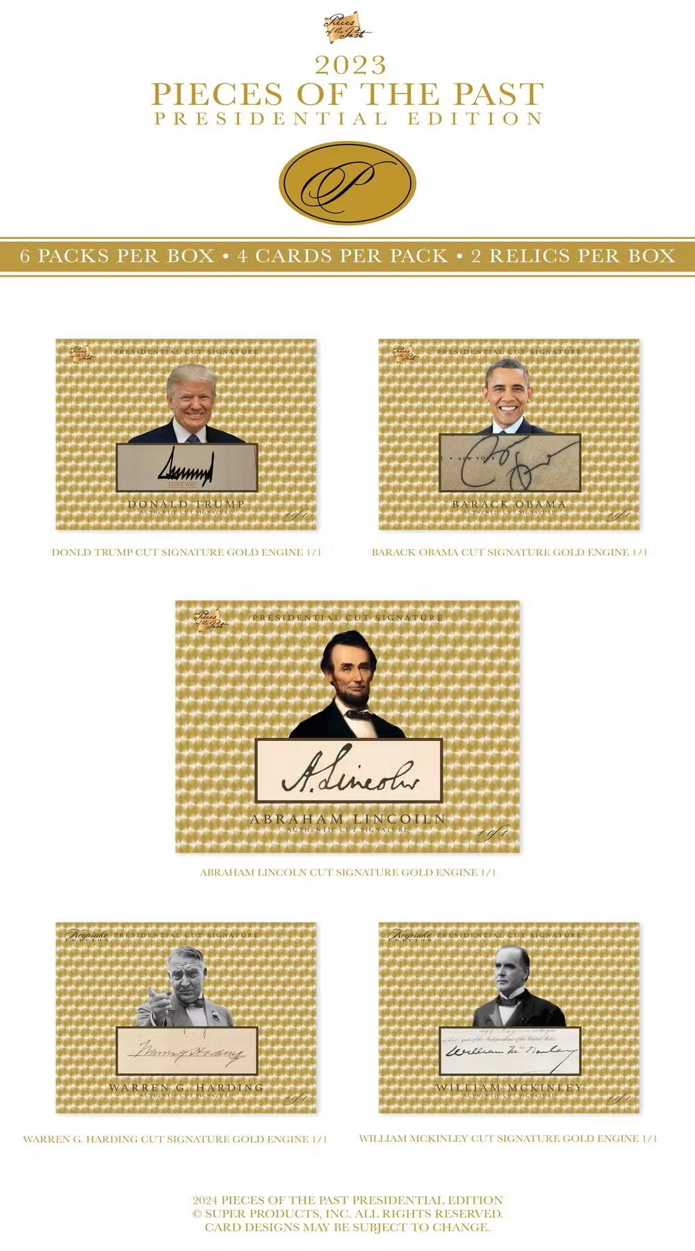 2023 Super Break Pieces of the Past Presidential Edition Hobby Box