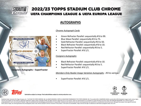 2022/23 Topps Stadium Club Chrome UEFA Club Competitions Soccer Giant Box