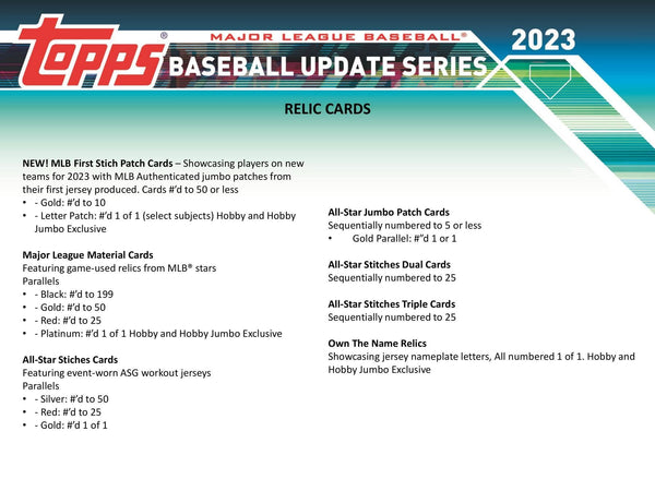 2023 Topps Update Series Baseball Hobby Jumbo Box