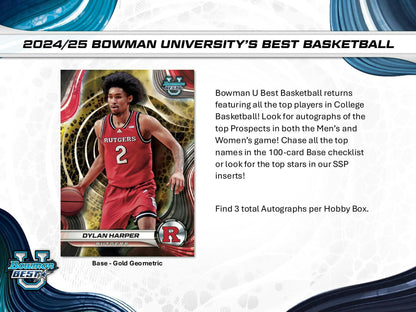 2024 - 25 Bowman University Best Basketball Hobby Box - Columbia Hobby - Sports Card Boxes - Toploaders - Card Savers